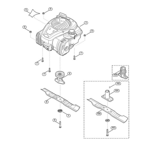 Engine and Blade for Viking MB 248.3
