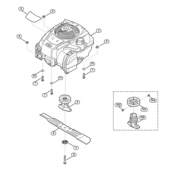 Engine and Blade for Viking MB 253.1 T