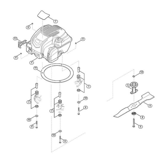 Engine and Blade for Viking MB 3.2 RT