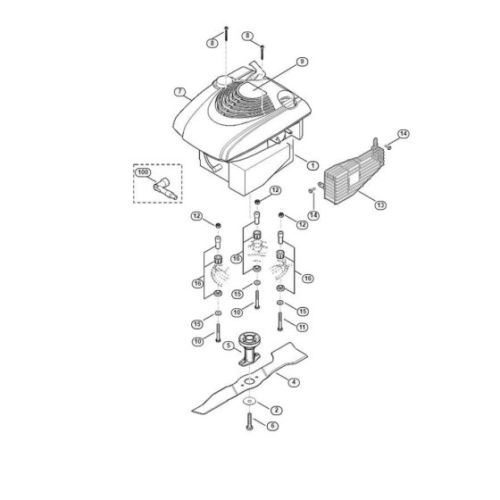 Engine and Blade for Viking MB 3 RC