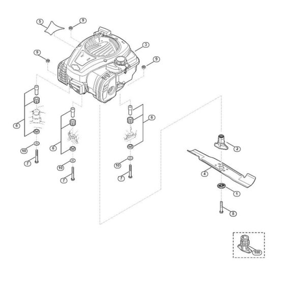 Engine and Blade for Viking MB 443.1
