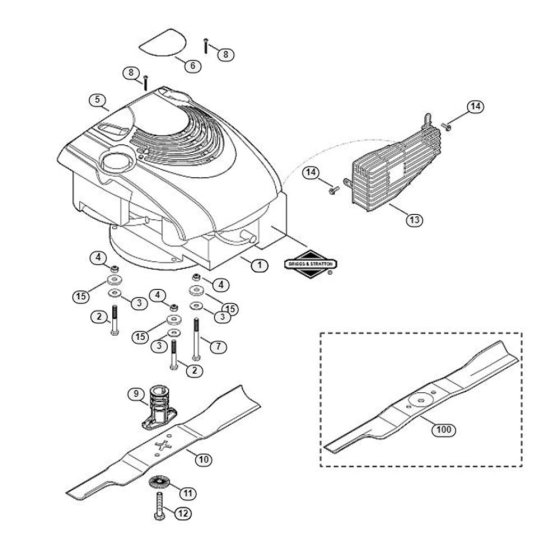 Engine and Blade for Viking MB 448.0