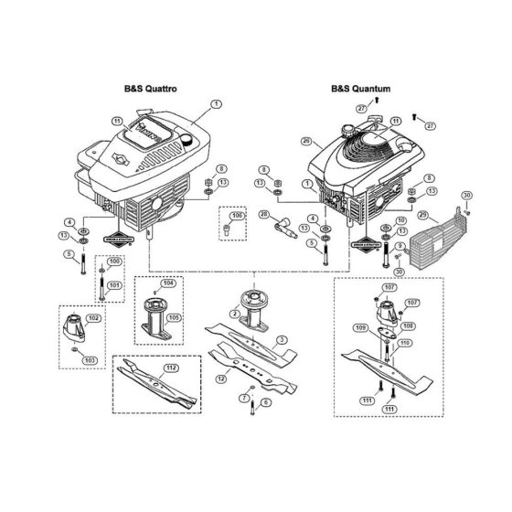 Engine and Blade for Viking MB 450 X