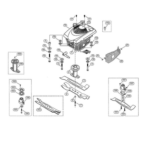 Engine, Blade for Viking MB 455 E