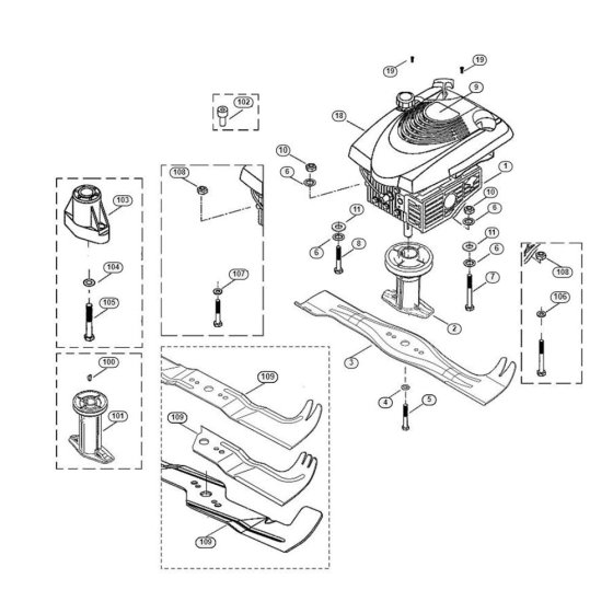 Engine and Blade for Viking MB 500