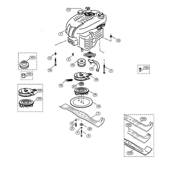 Engine and Blade for Viking MB 505 C