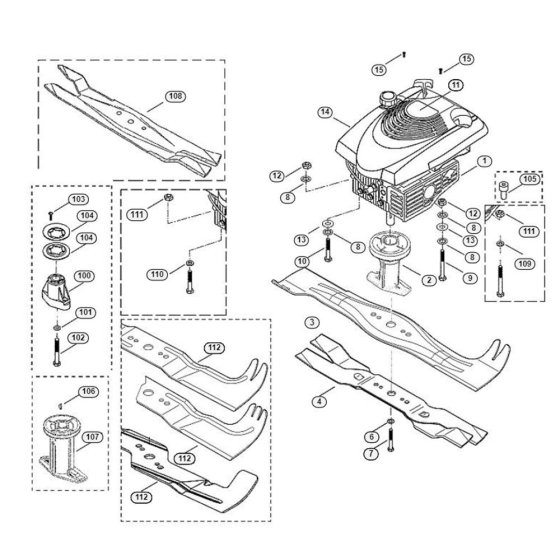 Engine and Blade for Viking MB 505 E
