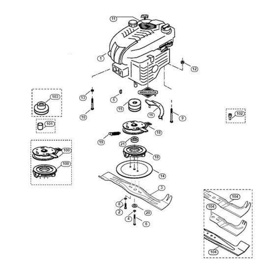 Engine and Blade for Viking MB 505 S