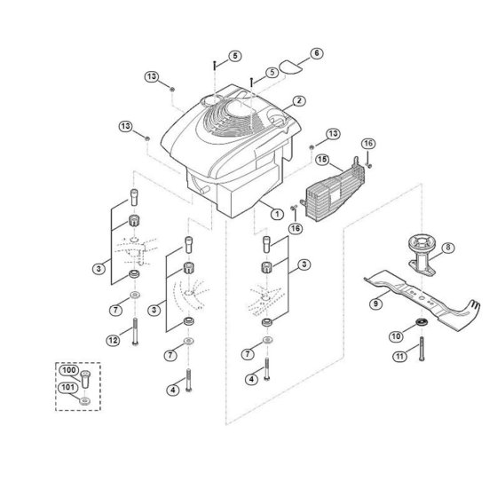 Engine and Blade for Viking MB 545.0 T