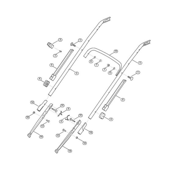 Handle Lower Part for Viking Mowers