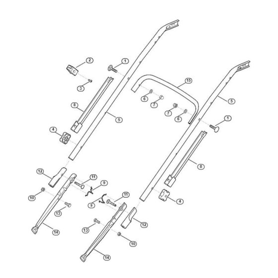 Handle Lower Part for Viking Mowers