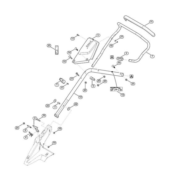 Handle Lower Part for Viking Mowers