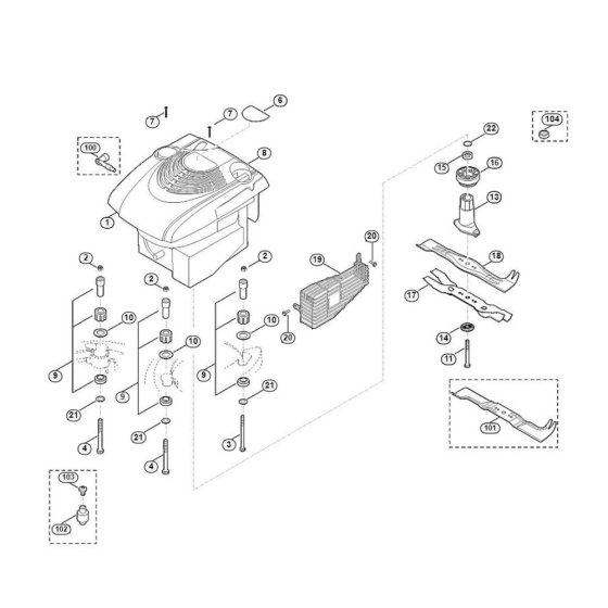 Engine and Blade for Viking MB 655.0 V