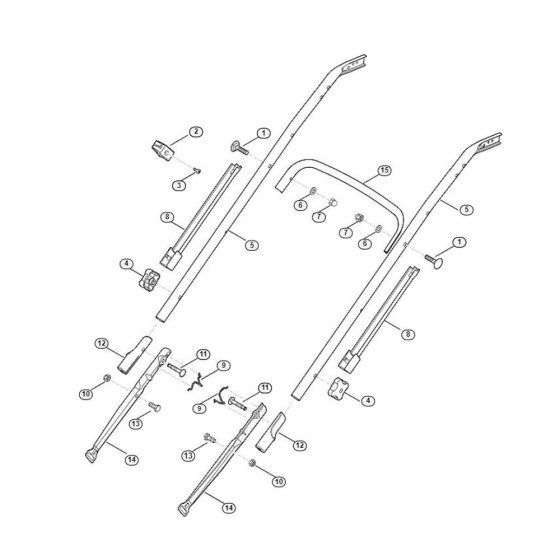 Handle Lower Part for Viking Mowers