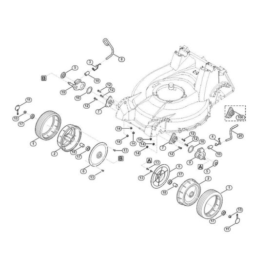 Front Adjustment & Wheel for Viking