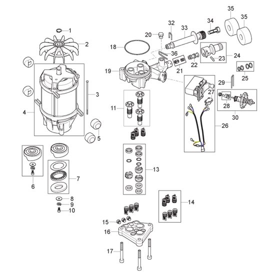 Motor Pump Unit for Nilfisk