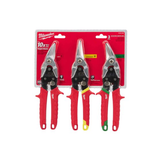 Aviation Snips Set 3 Piece for Milwaukee Metal Cutting