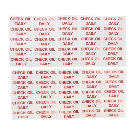 Self Adhesive Label - Check Oil Daily (Pack of 50)