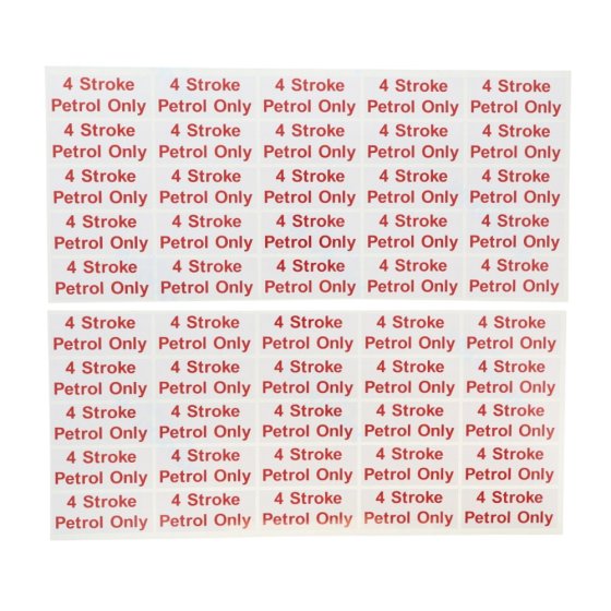 Self Adhesive Label - 4 Stroke Petrol Only (Pack of 50)