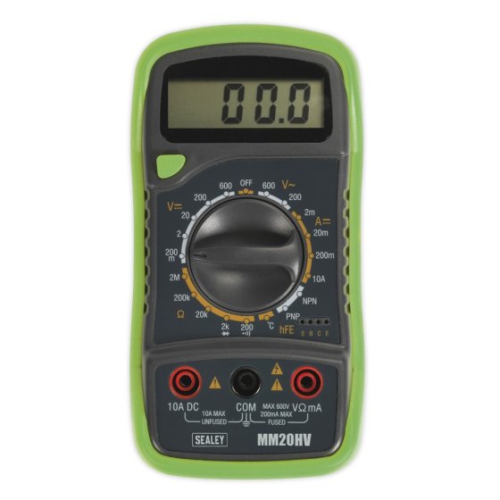 Digital Multimeter 8 Function with Thermocouple Hi-Vis Sealey Part No. MM20HV