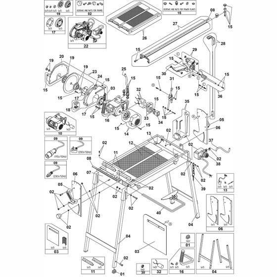 Main Assembly for Tile Saw