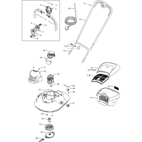 Flymo Mow n Vac 28 Assembly