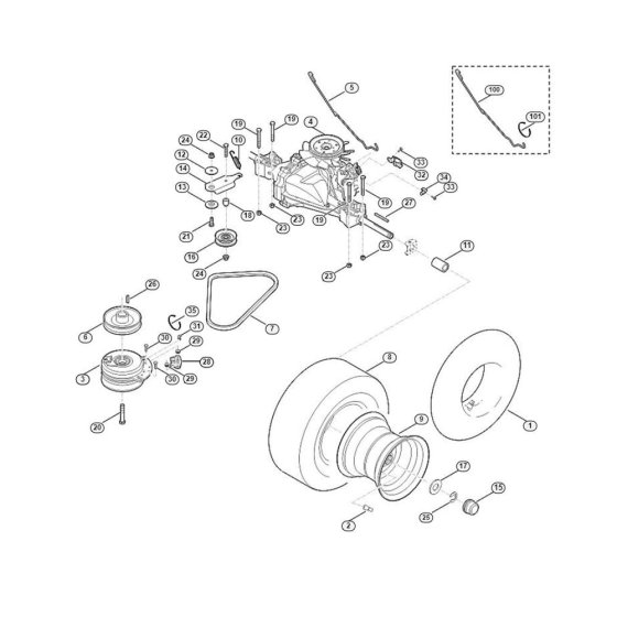 Gearbox & Rear Wheel for Mowers