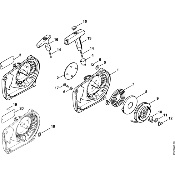 Rewind Starter for Stihl 026