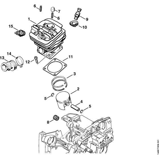 Cylinder Assembly for Stihl 036QS