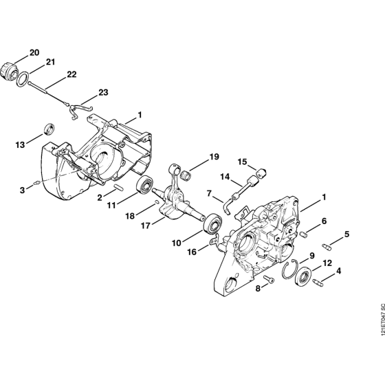 Crankcase Assembly for Stihl 038