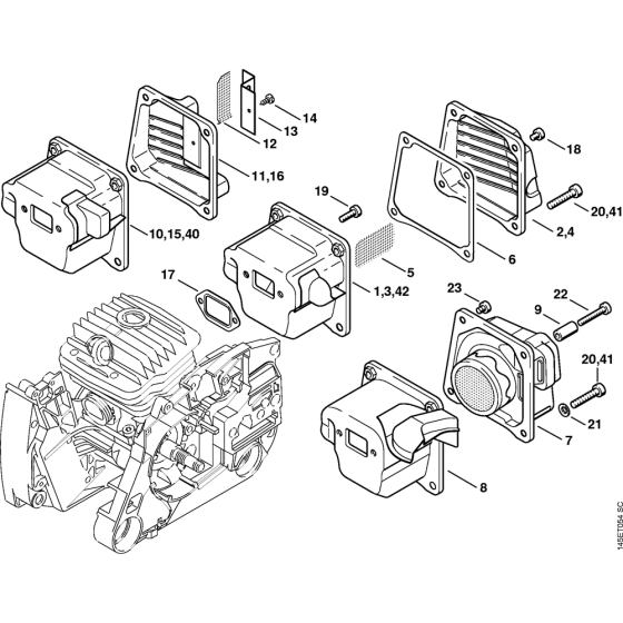 Muffler Assembly for Stihl 046