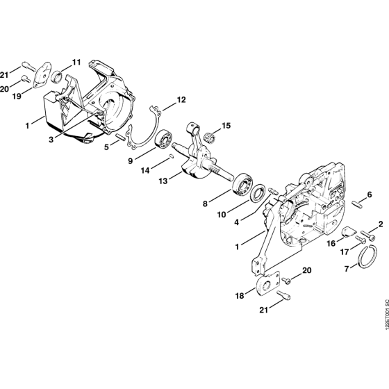 Crankcase & Crankshaft for Stihl 048