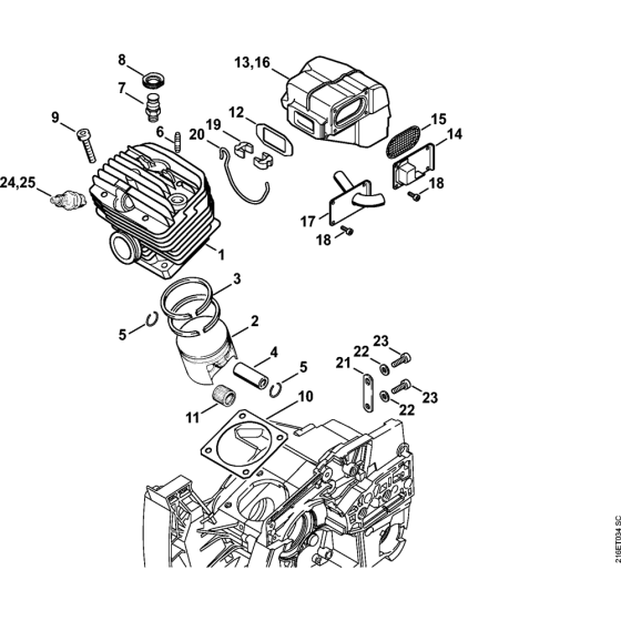 Cylinder, Muffler Assembly