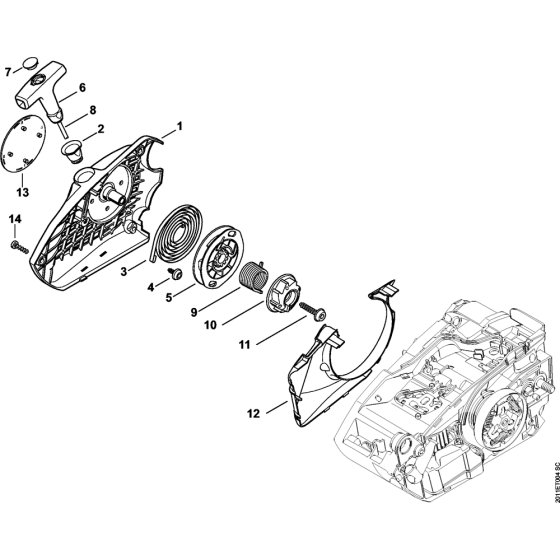 Recoil Starter for Stihl MS150C