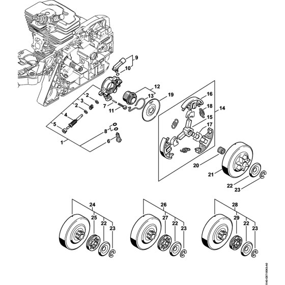 Oil Pump & Clutch for Stihl MS311