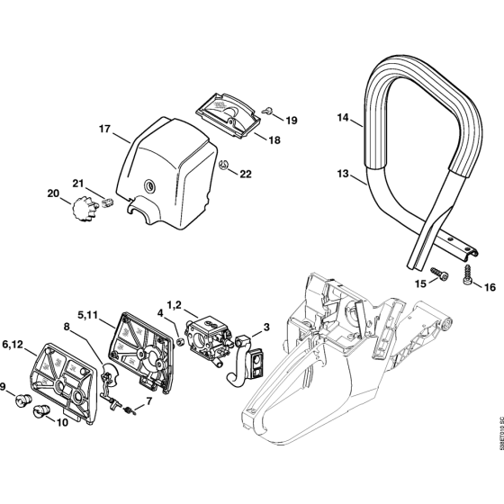 Air Filter & Handlebar for MS381