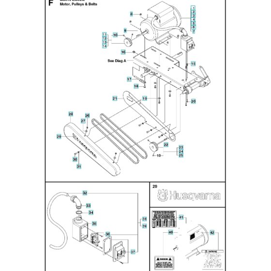 Motor, Pulley & Belts Assembly