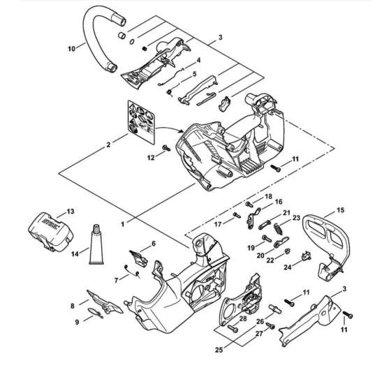 Motor Housing & Handlebar