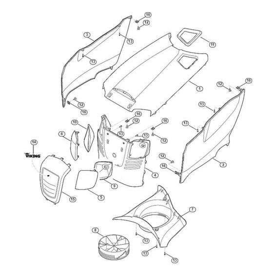 Engine Hood for Stihl/Viking Mowers