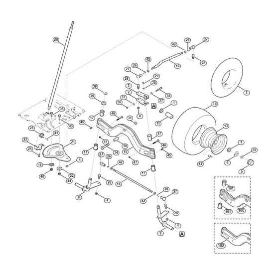 Steering & Front Wheel for Mowers
