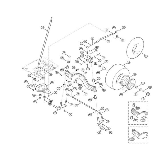 Steering, Front Wheel for MT 4112.1 SZ