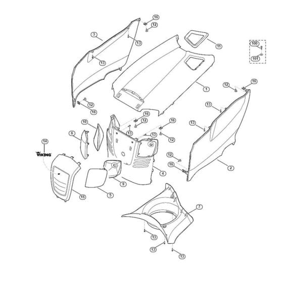 Engine Hood for Stihl/Viking Mowers