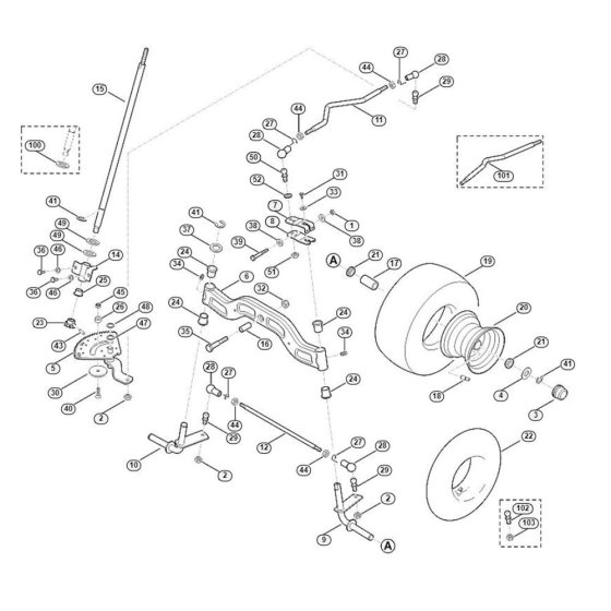 Steering & Front Wheel for Mowers