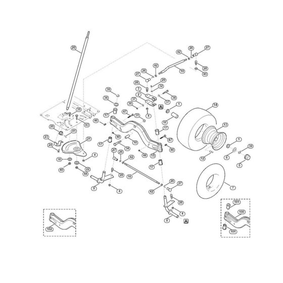Steering & Front Wheel for Mowers