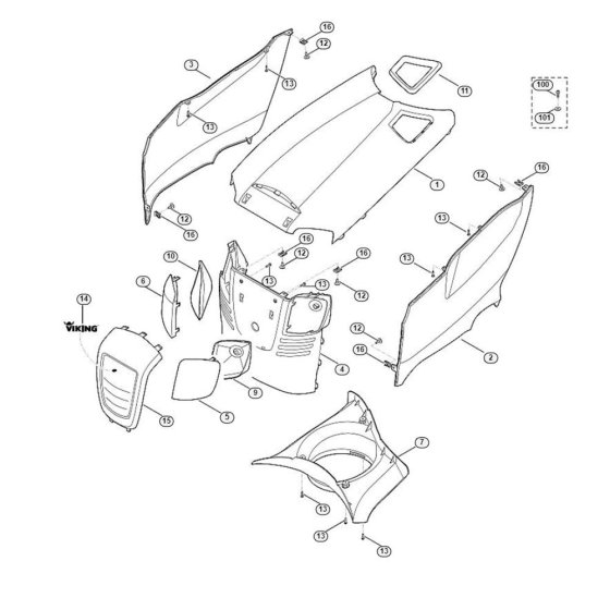 Engine Hood for Stihl/Viking Mowers