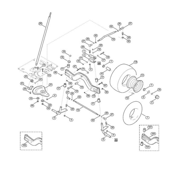 Steering & Front Wheel for Mowers