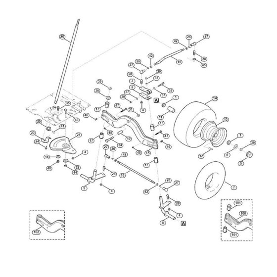 Steering & Front Wheel for Mowers