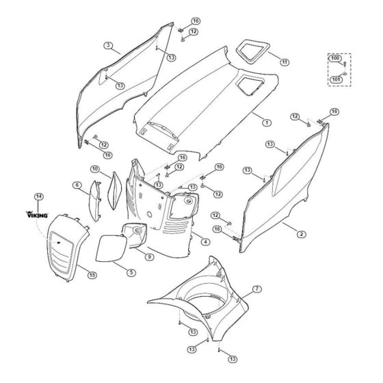 Engine Hood for Stihl/Viking Mowers