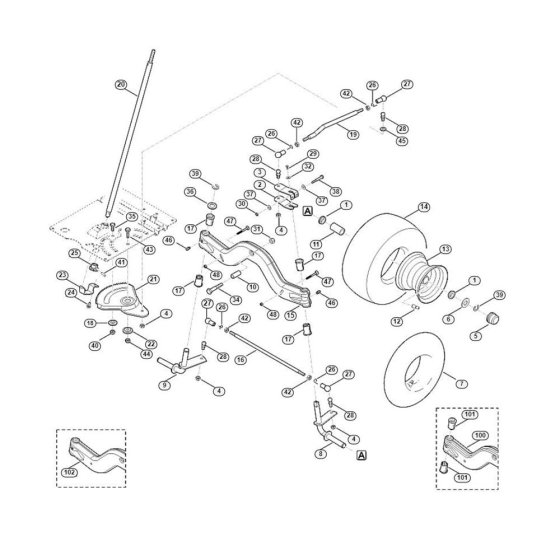 Steering & Front Wheel for Mowers