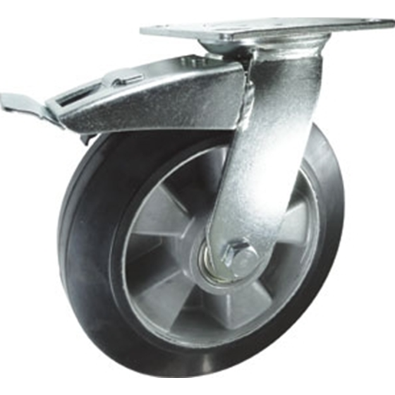 Rubber Tyre Braked Castor
